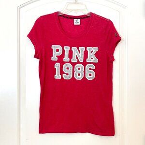 Victoria's Secret Pink Vintage Tee Shirt Top Large 1986 Red Short Sleeve